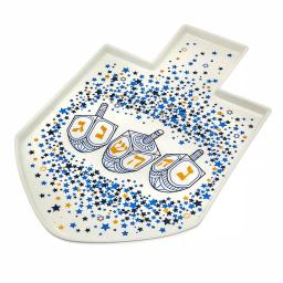 Godinger White Bone China Dreidel Platter for Hanukkah Serving thumbnail 1