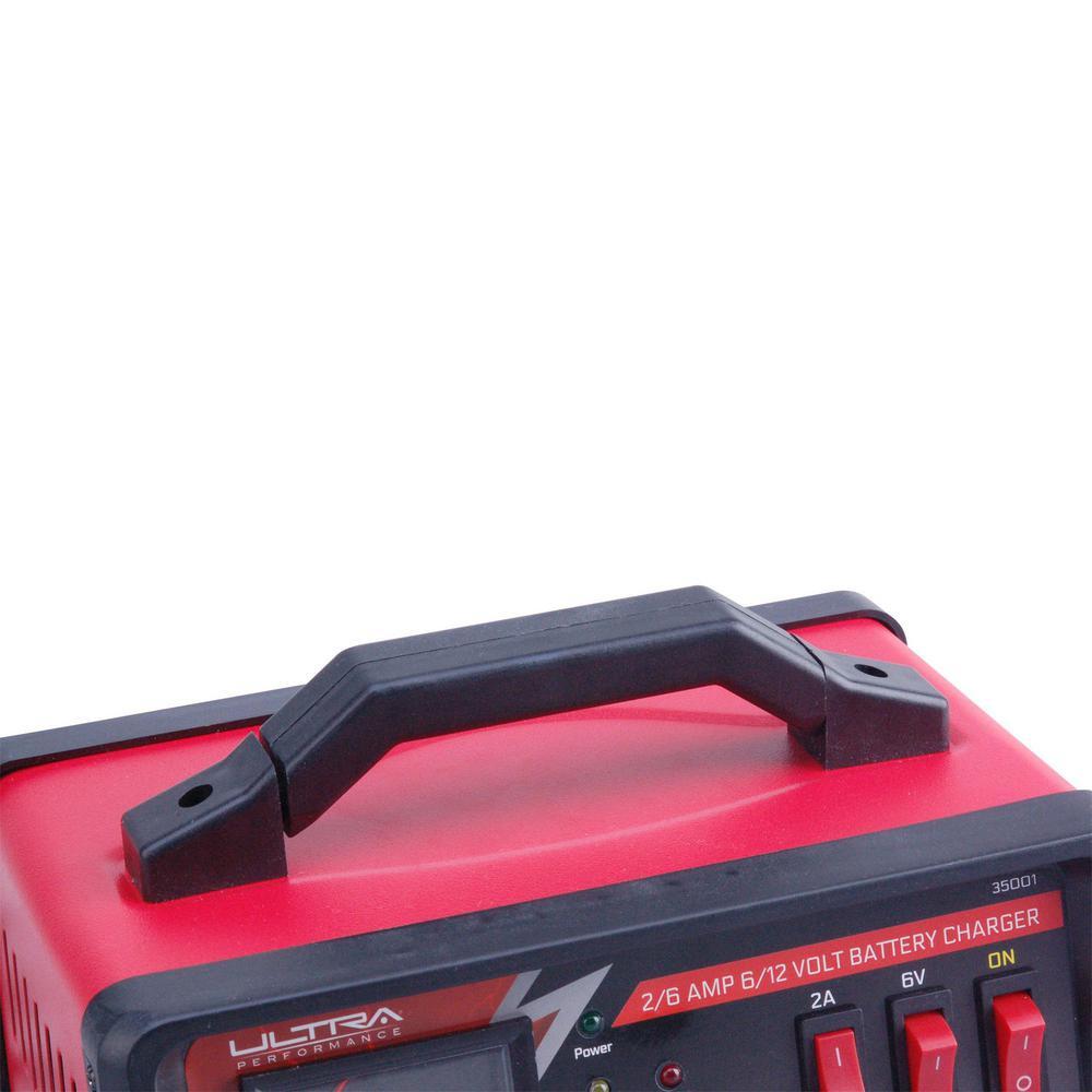 Ultra Performance 2/6 Amp 6/12-Volt Manual Battery Charger with Trickle Charge Mode