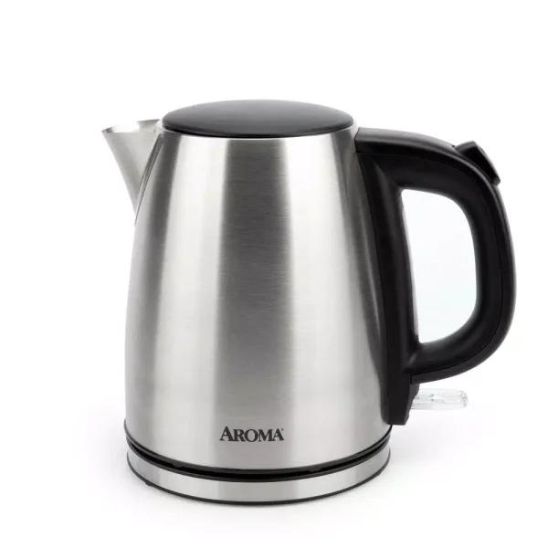 Aroma 4.5-Cup Stainless Steel Electric Kettle, 1000W, Automatic Shut-Off