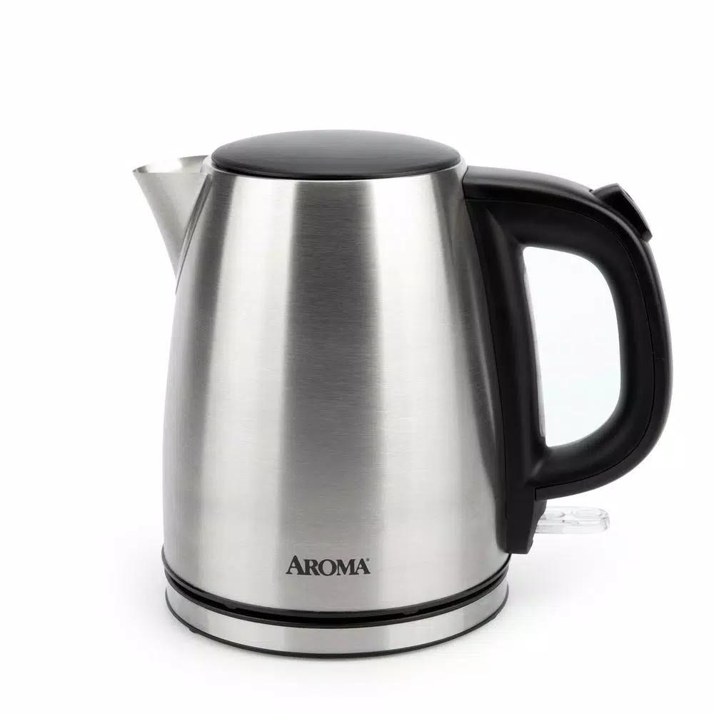 Aroma 4.5-Cup Stainless Steel Electric Kettle, 1000W, Automatic Shut-Off