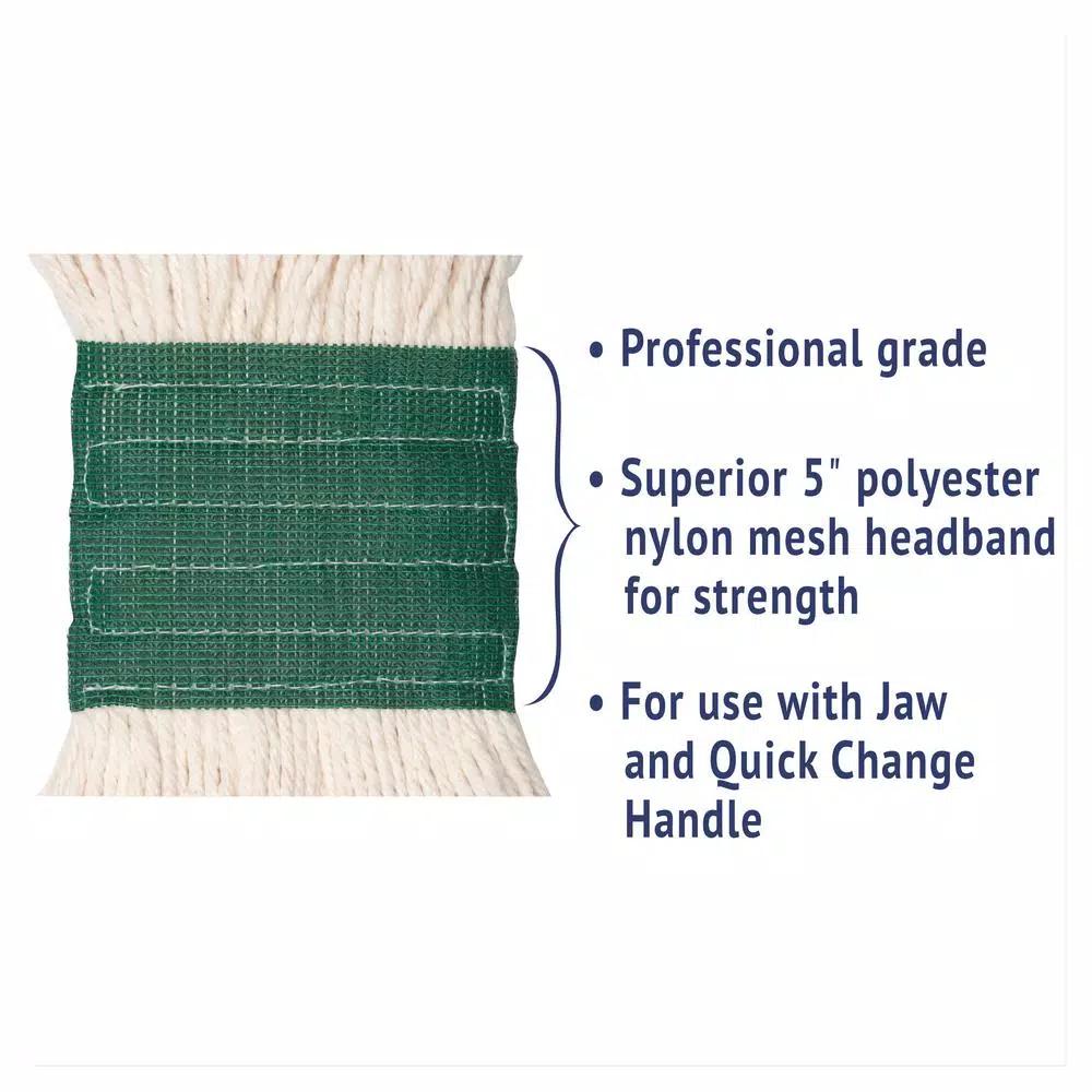 Boardwalk Super Loop Medium Wet Mop Head, 4-Ply Cotton/Synthetic Blend, White, 12/Carton