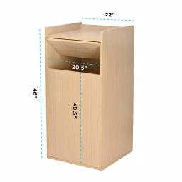 Alpine Industries 40 Gal. Oak Wood Commercial Tray Top Waste Enclosure Trash Can thumbnail 5