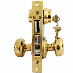 Premier Lock Brass Finish Iron Gate Mortise Entry Door Lock Set, Right Hand, 2-1/2 in. Backset thumbnail 3