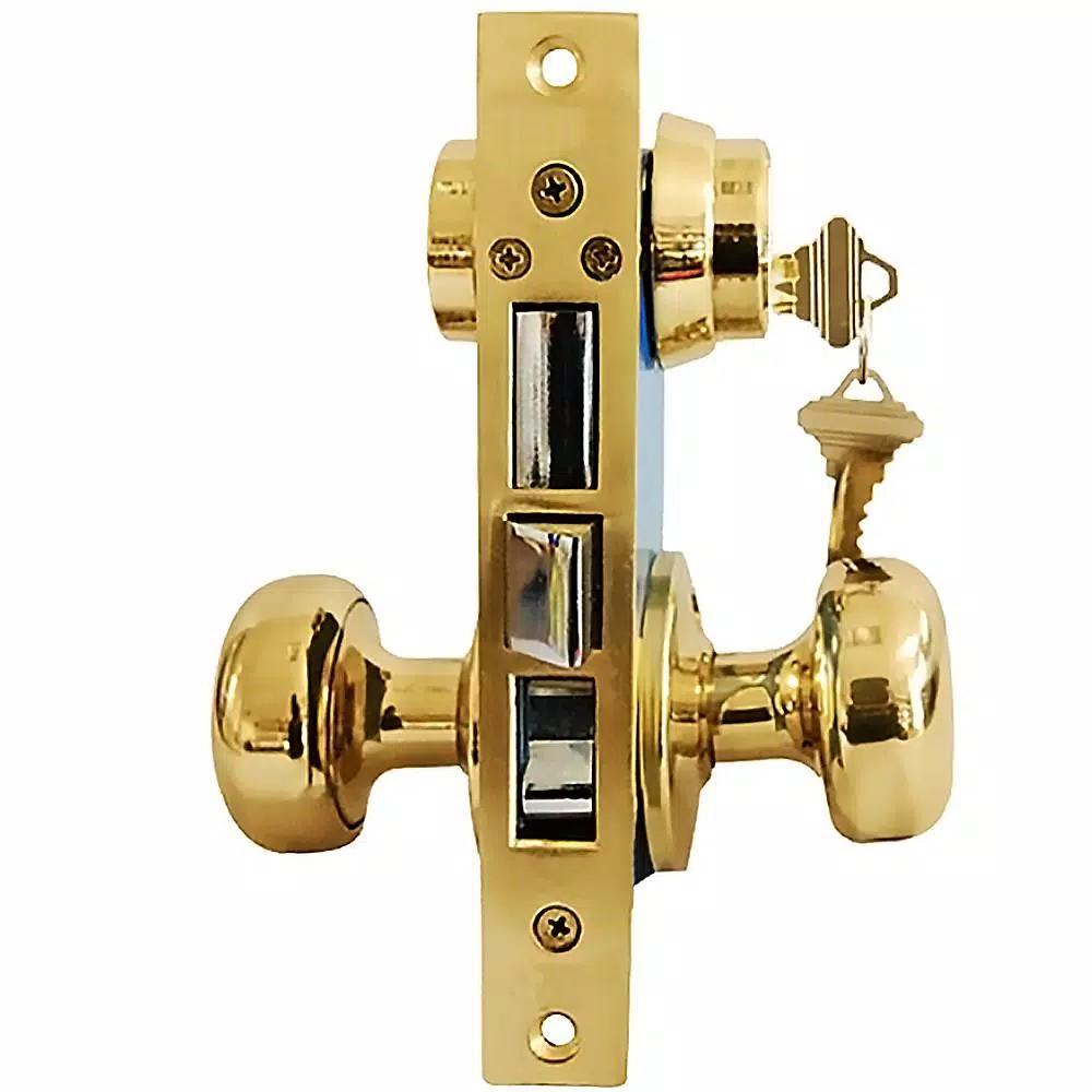 Premier Lock Brass Finish Iron Gate Mortise Entry Door Lock Set, Right Hand, 2-1/2 in. Backset