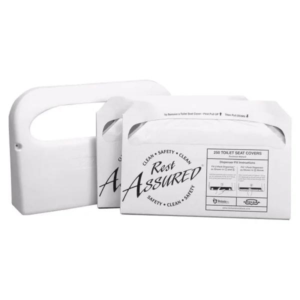 RMC Toilet Seat Cover Starter Set with Wall-Mountable Dispenser, 500 Sheets