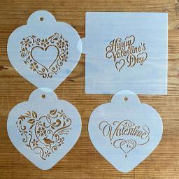 Designer Stencils Be My Valentine Heart Cookie Stencil Bundle - 4 Pattern Set thumbnail 3