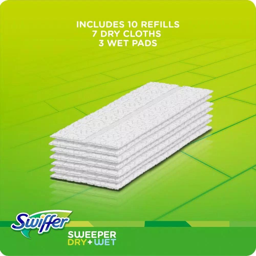 Swiffer Sweeper Dry and Wet Mop Starter Kit with 10 Cloths