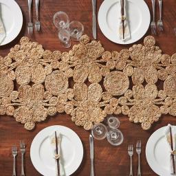 LR Resources Natural Jute Rectangle Indoor Table Runner - 16 in. x 80 in. - Bohemian Farmhouse Decor thumbnail 6