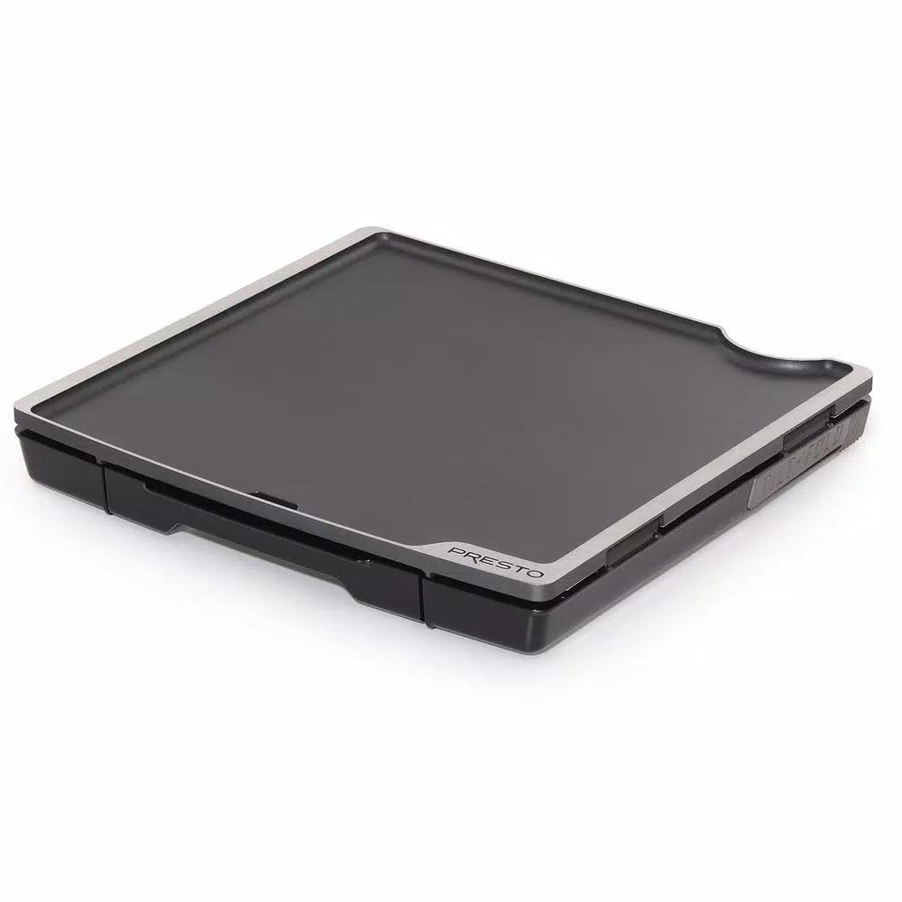 Presto Tilt and Fold 254 sq. in. Black Electric Griddle with Temperature Sensor and Nonstick Surface