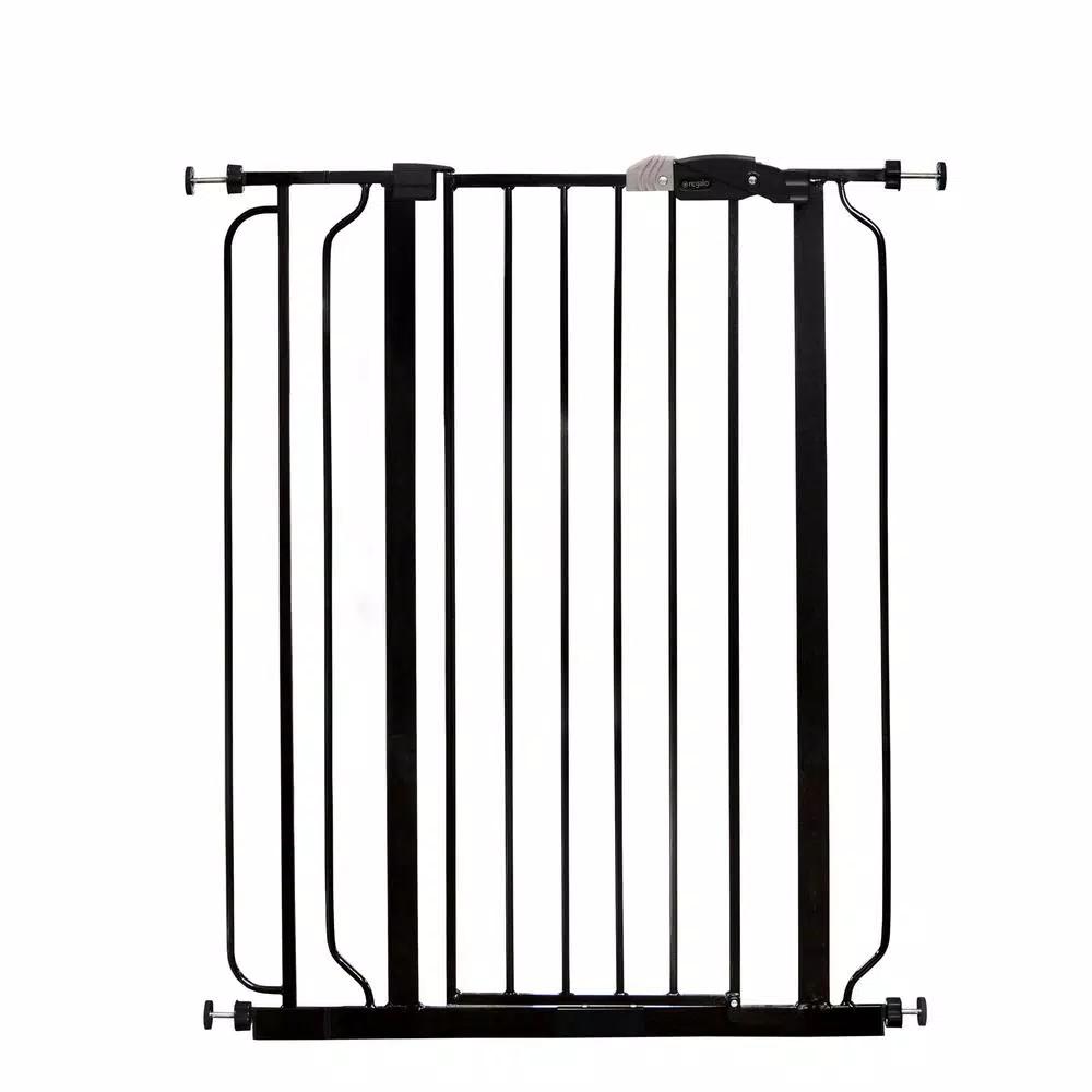 Regalo Easy Step Extra Tall Walk-Through Baby Gate, 41" Black Metal