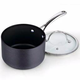 Cooks Standard 3 Qt. Hard-Anodized Aluminum Nonstick Saucepan with Glass Lid, Black thumbnail 3