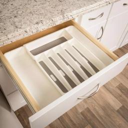 Real Solutions for Real Life Expandable White Plastic Utility Drawer Organizer Tray with 8 Compartments thumbnail 4