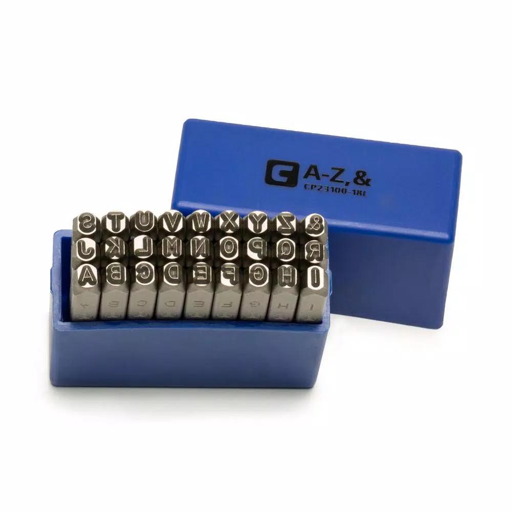 Capri Tools 1/8 in. Professional Letter Stamp Set, 27-Piece Chrome Vanadium Steel Punch Set