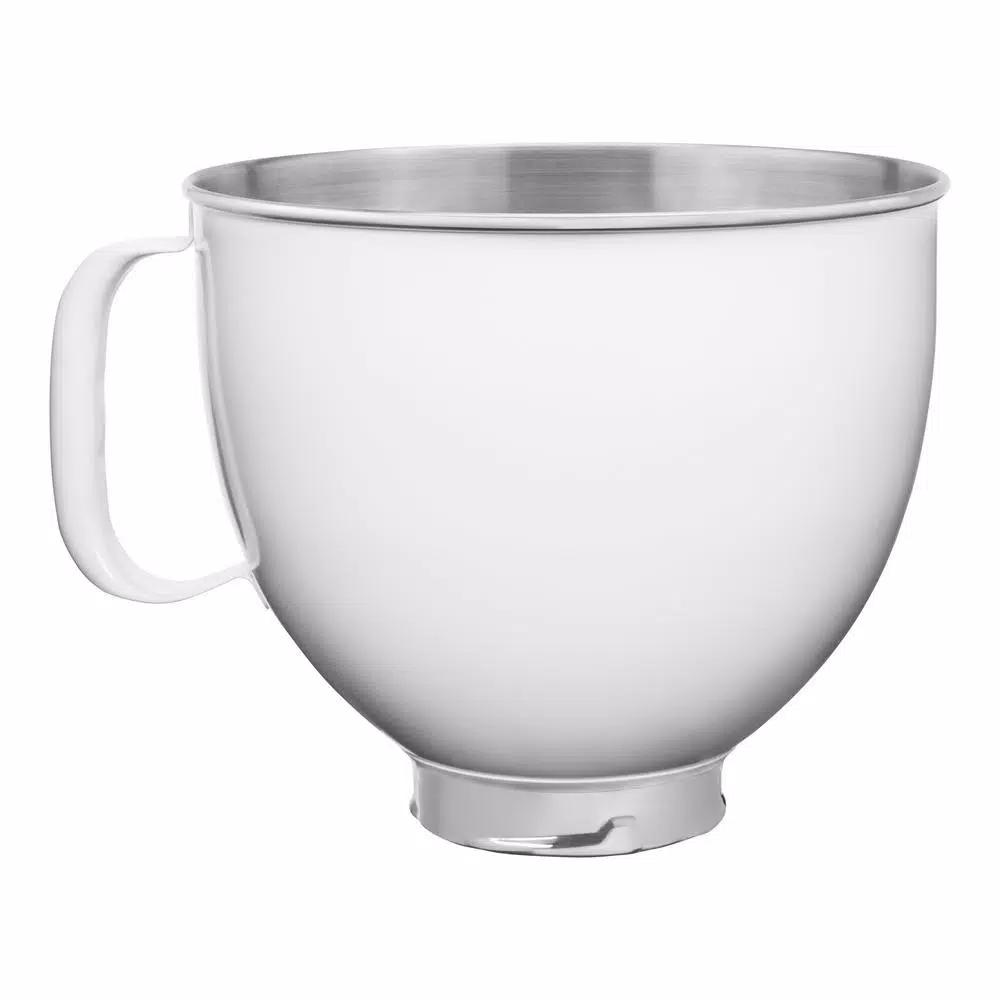 KitchenAid 5 Qt. Stainless Steel Mixing Bowl with Colorfast White Finish for Tilt-Head Stand Mixers
