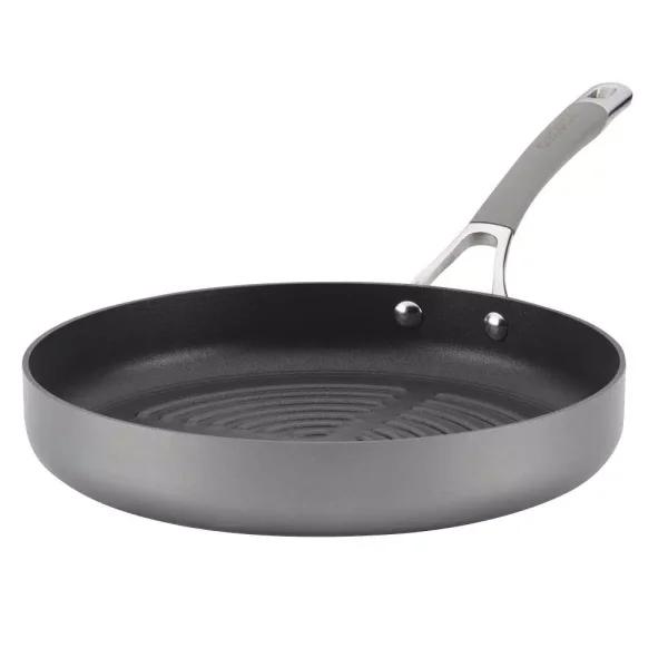 Circulon Elementum 11 in. Hard-Anodized Aluminum Nonstick Grill Pan, Oyster Gray