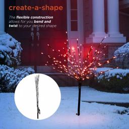 Alpine Corporation 39 in. Silver Metallic Foil Tree Yard Stake with 140 Red LED Lights thumbnail 4