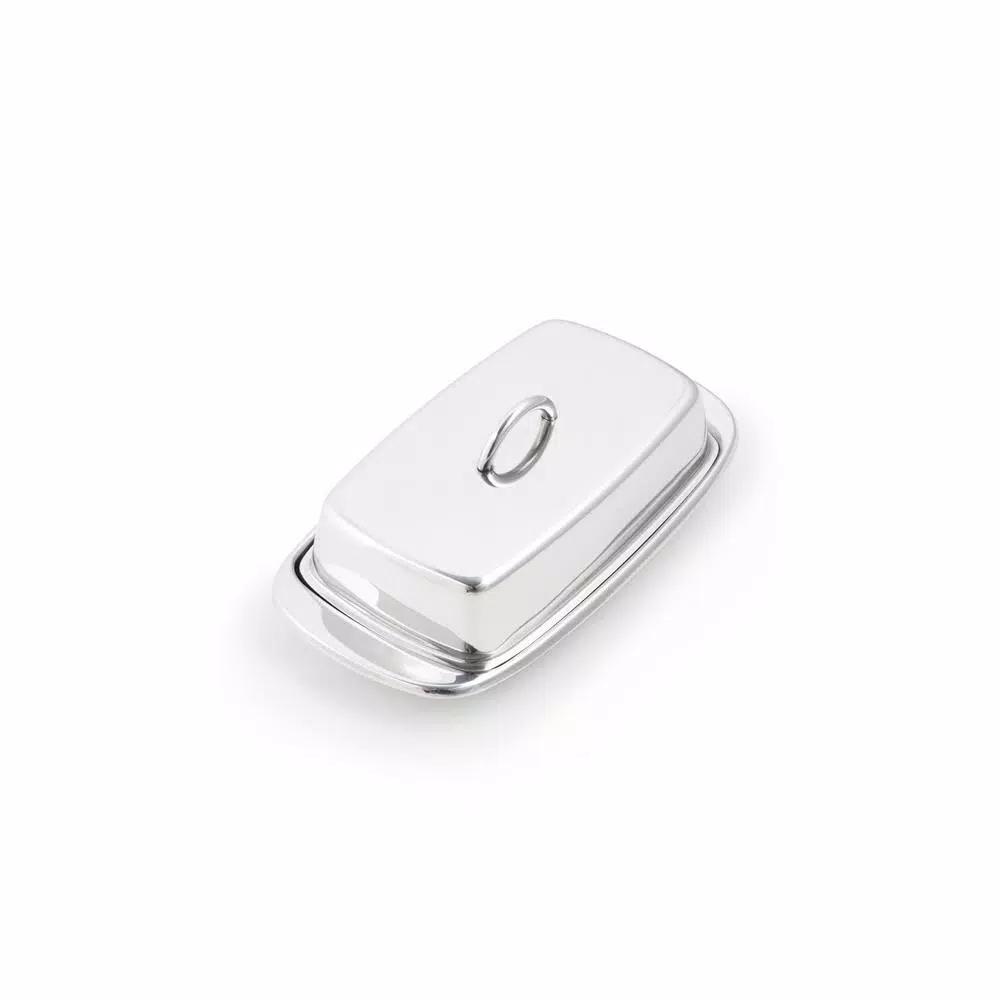 Fox Run Stainless Steel Butter Dish with Lid, 2-Stick Capacity, Silver