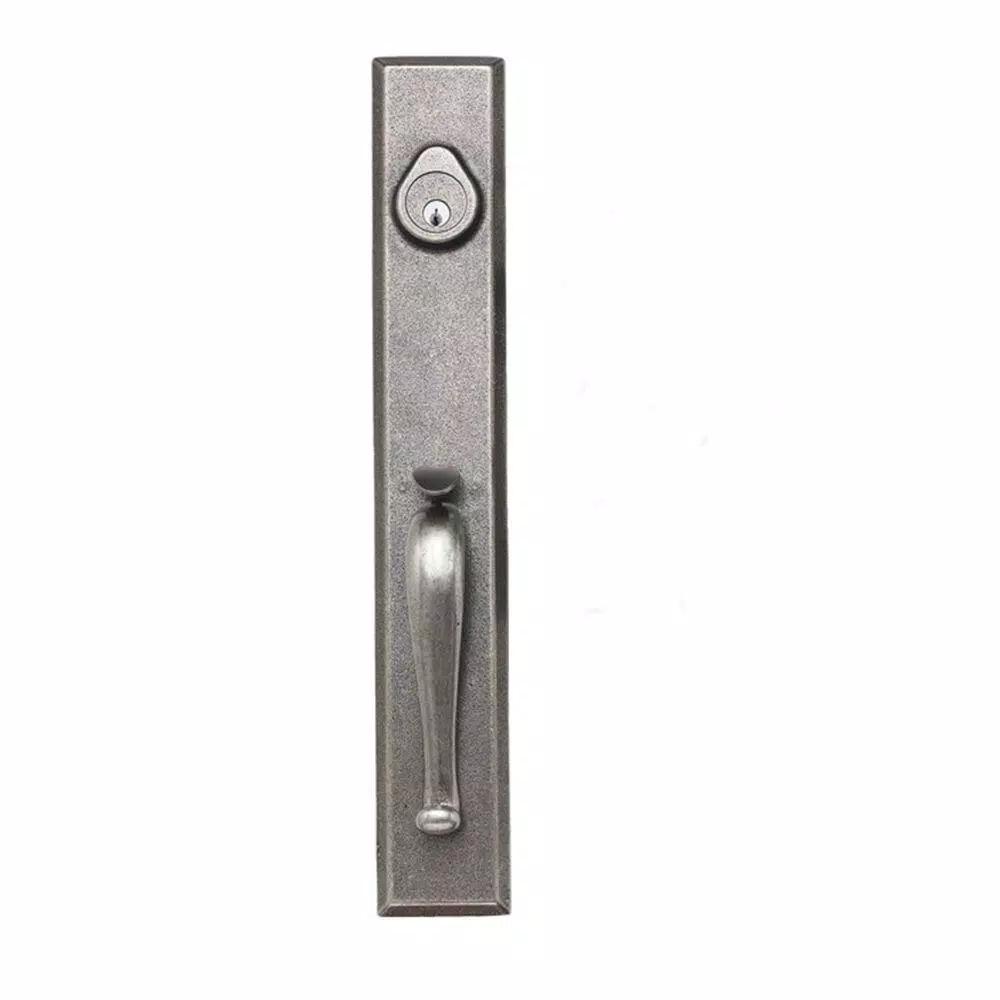 Delaney Hardware Sandcast Cordoba Aged Pewter Single Cylinder Deadbolt Entry Handleset with Tulum Knob