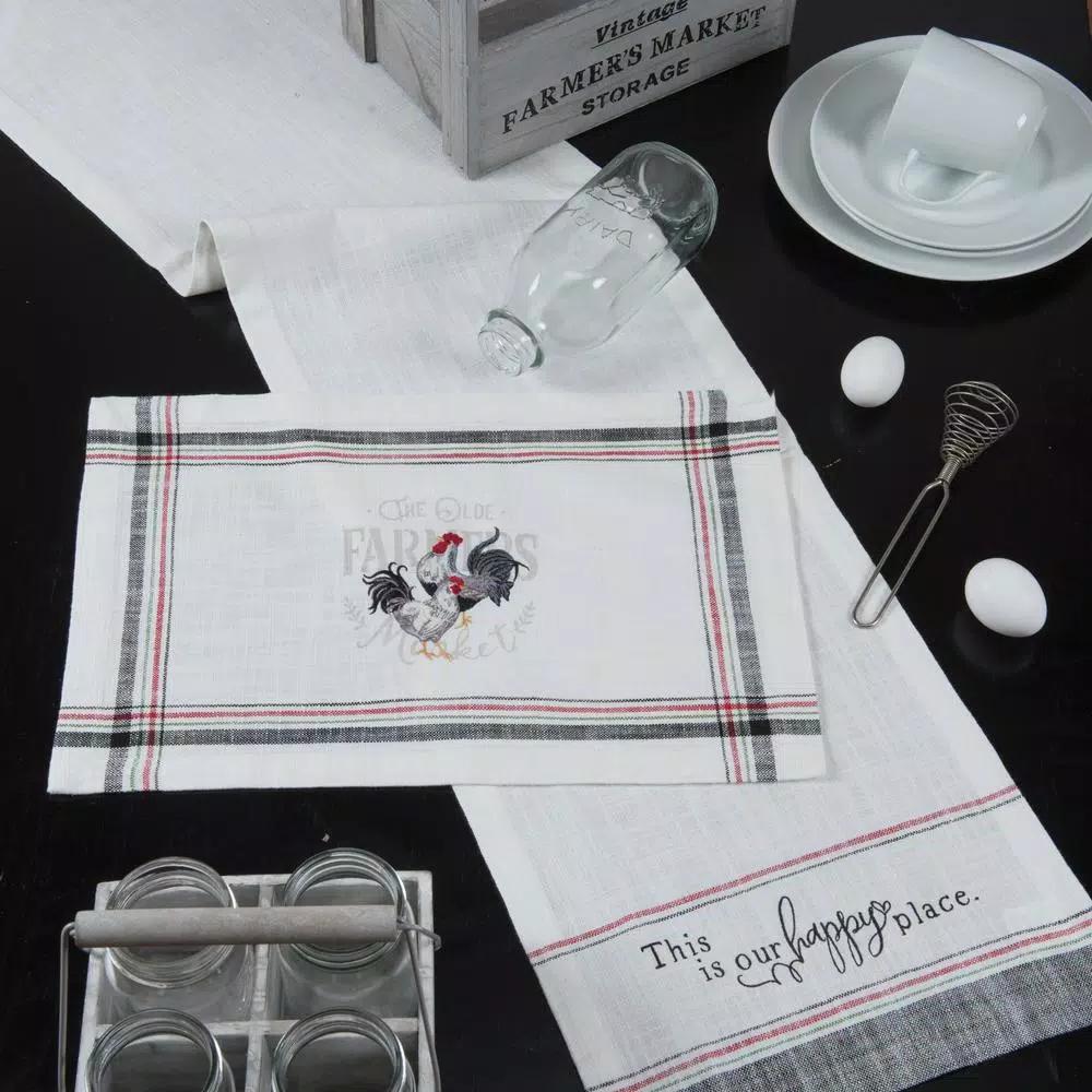 Kay Dee Farmers Market Embroidered Multicolor Rooster Placemats, Set of 4