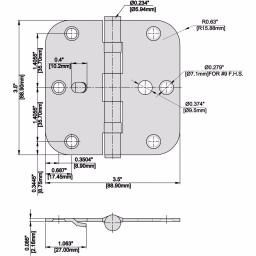 Everbilt 3-1/2 in. Satin Nickel Ball Bearing Door Hinge 3-Pack thumbnail 7