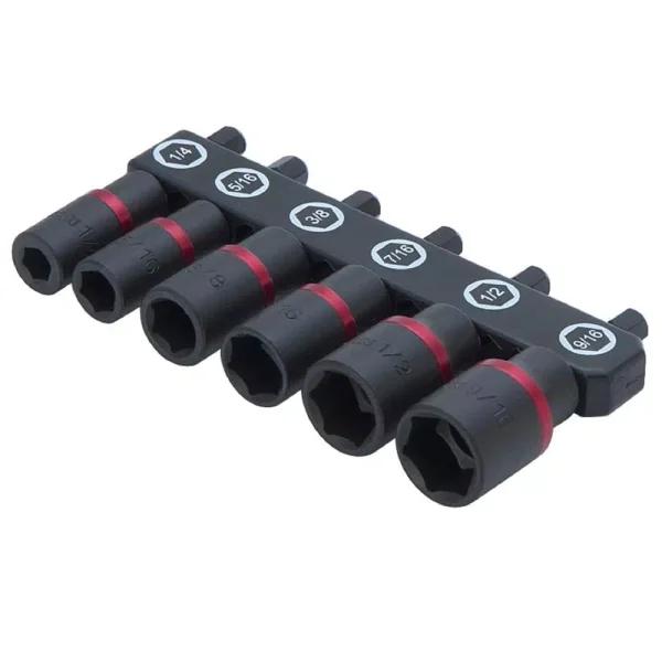 TITAN 6-Piece SAE Impact Grade Nut Driver Set with Storage Rail