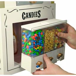 Nostalgia 600W 8 oz. Ivory Popcorn Machine with Cart and Candy Dispenser thumbnail 2