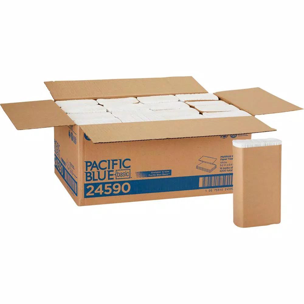 Georgia-Pacific Envision Multi-Fold Paper Towels, 9.2 in. x 9.4 in., White, 16 Boxes of 250 Sheets