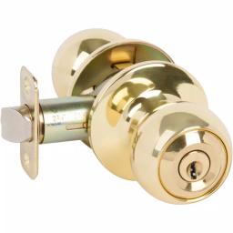 Callan Delaney Hardware Fairfield Polished Brass Entry Door Knob and Single Cylinder Deadbolt Combo Pack thumbnail 2