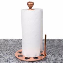 Creative Home Metal Paper Towel Holder with Elegant Copper Finish and Apple Motif Design thumbnail 2