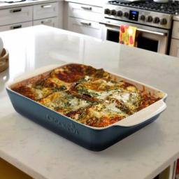 Crock-Pot Artisan 4 Qt. Blue Stoneware Rectangular Bake Pan thumbnail 3