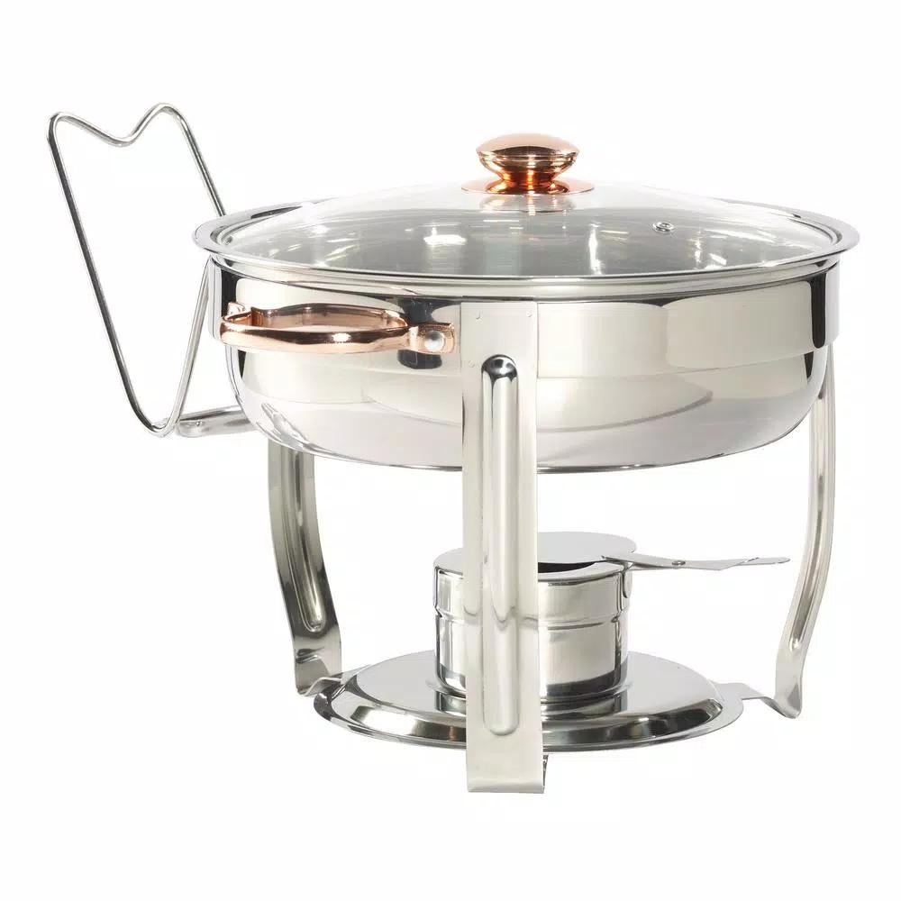 Unbranded Celebrations 4 Qt. Stainless Steel Round Chafing Dish, 8-Piece Set