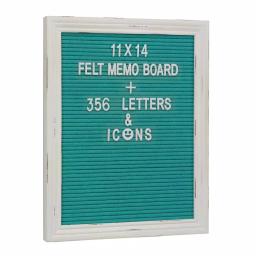 Stonebriar Collection Stonebriar Turquoise Felt Memo Board with White Wash Wood Frame thumbnail 2