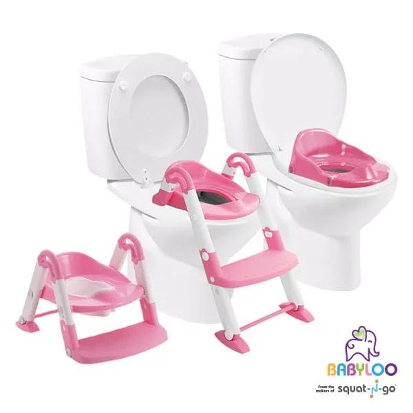Babyloo Bambino 3-in-1 Convertible Toddler Potty Trainer and Step Stool - Pink