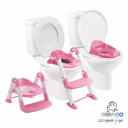 Babyloo Bambino 3-in-1 Convertible Toddler Potty Trainer and Step Stool - Pink thumbnail 1