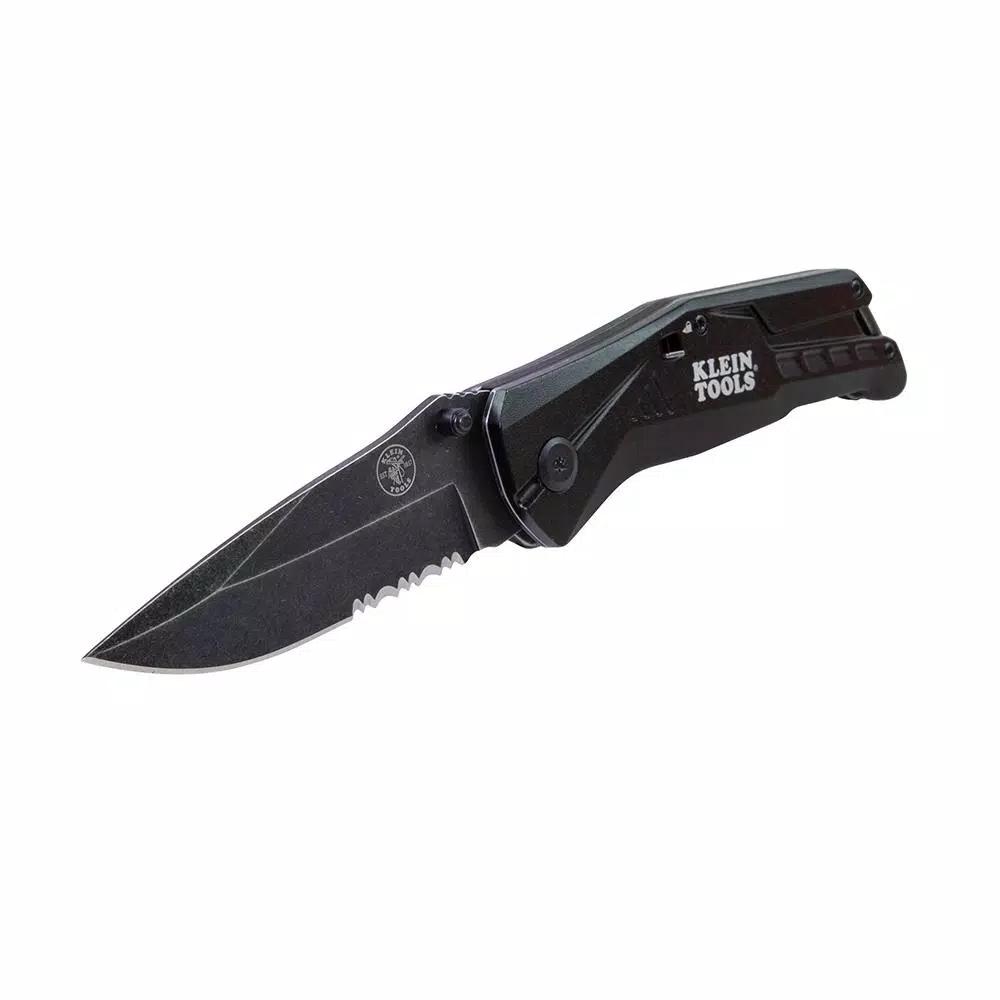 Klein Tools Klein Spring-Assisted Opening Folding Pocket Knife with 440C Stainless Steel Drop Point Blade
