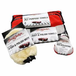 Barrett-Jackson Car Wax and Polish Kit with Applicators, Detailing Towels, and Wash Mitt thumbnail 1