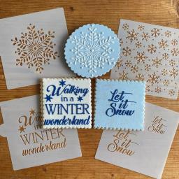 Designer Stencils Winter Wonderland & Let It Snow Cookie Stencil Bundle - 4 Pattern Set thumbnail 5