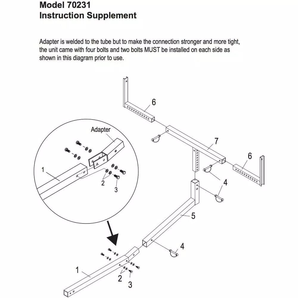 MaxxHaul 70231 Hitch Mount Truck Bed Extender for Ladders, Kayaks, and Lumber