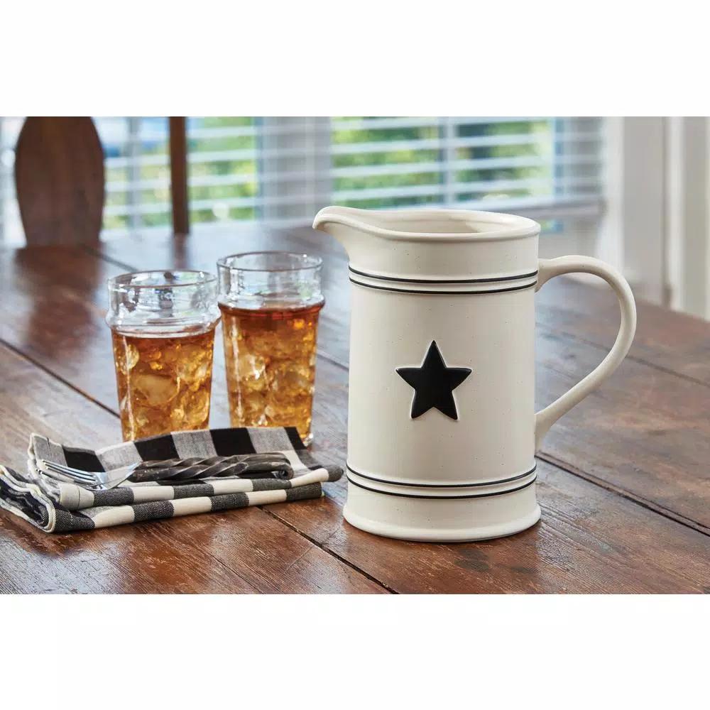 Park Designs Levingston Country Star 72 oz. Stoneware Ceramic Pitcher