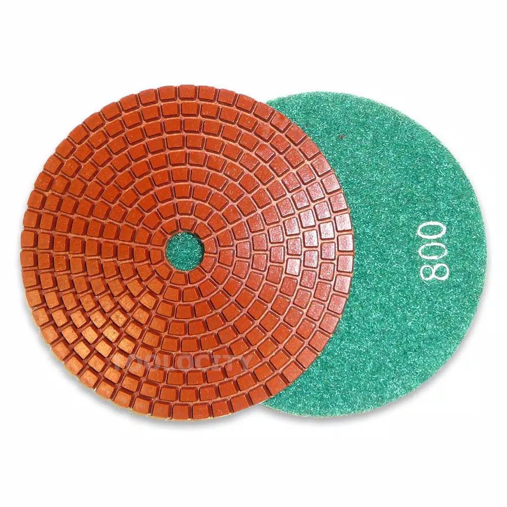 Toolocity JHX 4 in. Metal Bond Diamond Polishing Pad Set with Semi-Rigid Back Holder for Granite and Concrete