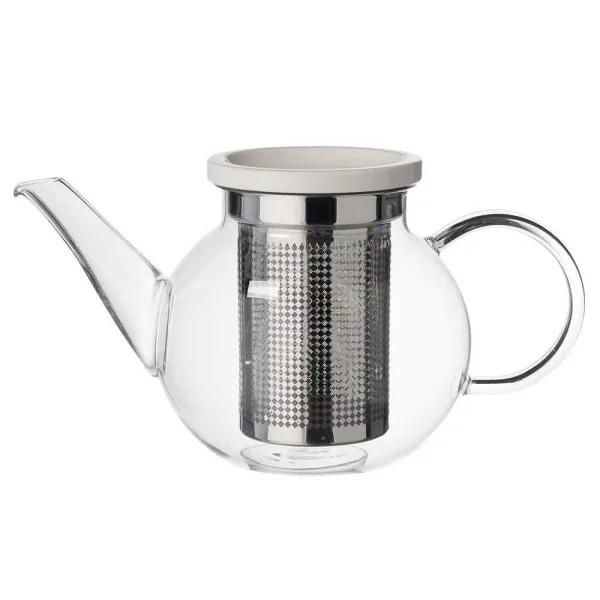 Villeroy & Boch Artesano Hot Beverages 2-Cup Double Walled Glass Teapot with Stainless Steel Strainer
