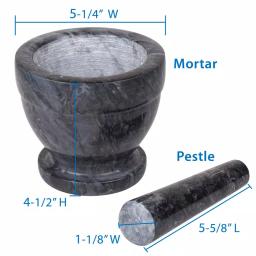 Creative Home Natural Black Marble Mortar and Pestle Set, 5-1/4 in. Stone Grinder for Spices and Herbs thumbnail 5