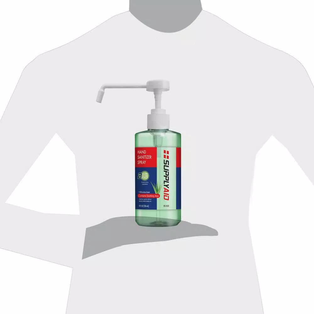 SupplyAid Dual Action Hand Sanitizer Spray with Soothing Aloe, 8 oz.