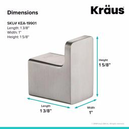 KRAUS Stelios Brushed Nickel Bathroom Robe and Towel Hook thumbnail 3