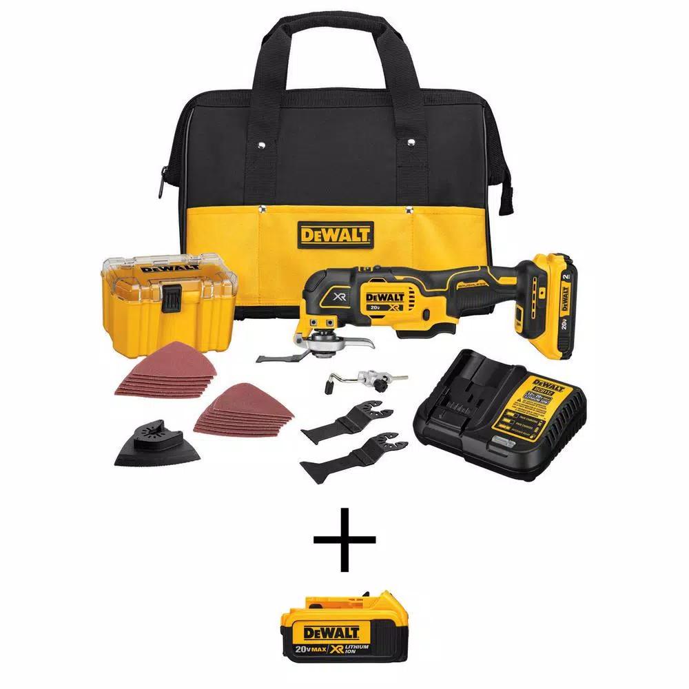 DEWALT 20V MAX XR Brushless 3-Speed Oscillating Multi-Tool Kit with 2.0Ah & 4.0Ah Batteries