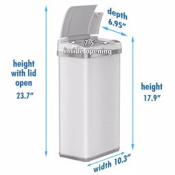 iTouchless 4 Gallon Touchless Sensor Trash Can with AbsorbX Odor Control, Pearl White thumbnail 6