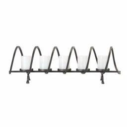 Unbranded Industrial Black Metal Candelabra Candle Holder, 10 in. Forged Iron Look thumbnail 2