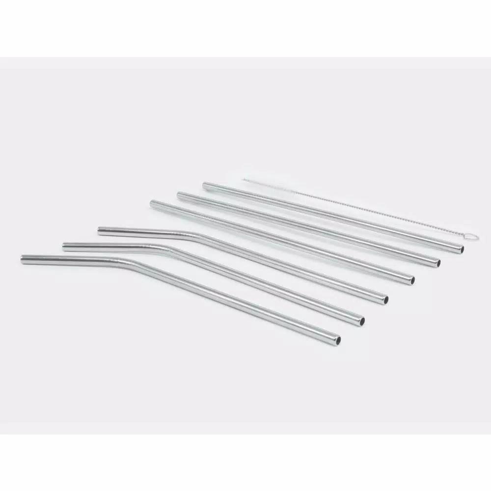 ExcelSteel 14-Piece Stainless Steel Reusable Straw Set with Cleaning Brushes