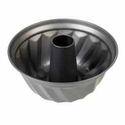 Home Basics Non-Stick Steel Fluted Bundt Cake Pan, Grey thumbnail 1