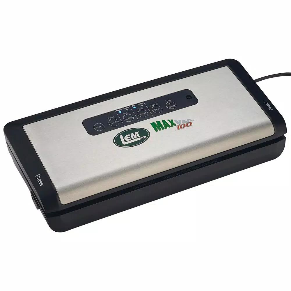 LEM MaxVac 100 Black and Stainless Steel Food Vacuum Sealer